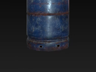 Rustic Blue Cylindrical Metal Household Item with Bottom Holes for Daily Use 3d model