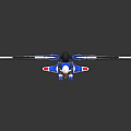 Blue And White Mecha Action Figure With Extended Wings And Detailed Armor