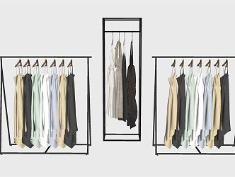 Modern Hanger Mall Clothing Store Display Clothing 3d model