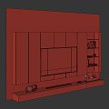 Modern TV Backwall TV Fireplace Minimalist Samsung Frame 3d model