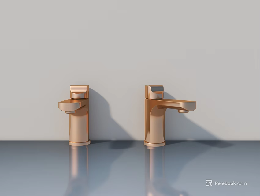 Elegant Modern Golden Swing Door With Smooth Surface For Home Interior 3d model