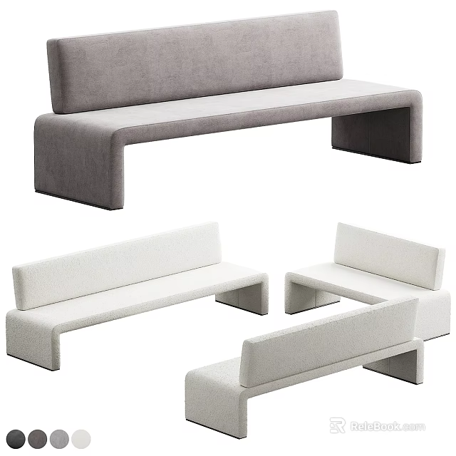 Modern Sectional Sofa With Light Gray White Upholstery Modular Design And Sleek Lines 3d model 