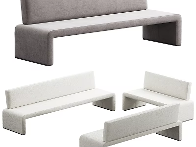 Modern Sectional Sofa With Light Gray White Upholstery Modular Design And Sleek Lines 3d model