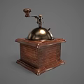 Retro Style Manual Coffee Grinder Wooden Base Kitchen Appliance With Metal Parts