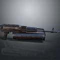 Tactical Machine Gun With Metallic Finish Drum Magazine And Long Barrel Design