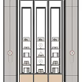 Modern Decorative Cabinet With Glass Doors And Display Shelves For Ornaments