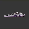 Vibrant Purple Fantasy Lizard Creature With Orange Red Back Spines And Striking Design
