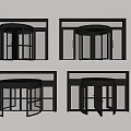 Modern Commercial Revolving Doors With Metal Frame And Glass Panels