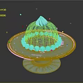 Elegant Jelly Cake on Silver Tray with Gradient Color Cream Swirl and Small Decorations