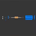 Blue Mechanical Components Including Motor Gear Bearing And Transmission System Parts