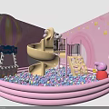 Peppa Pig Themed Interactive Play Area With Slide Ball Pit And Hot Air Balloon