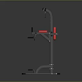 Multi functional Home Gym Fitness Machine Red Seat Black Frame Strength Training Cables Handles