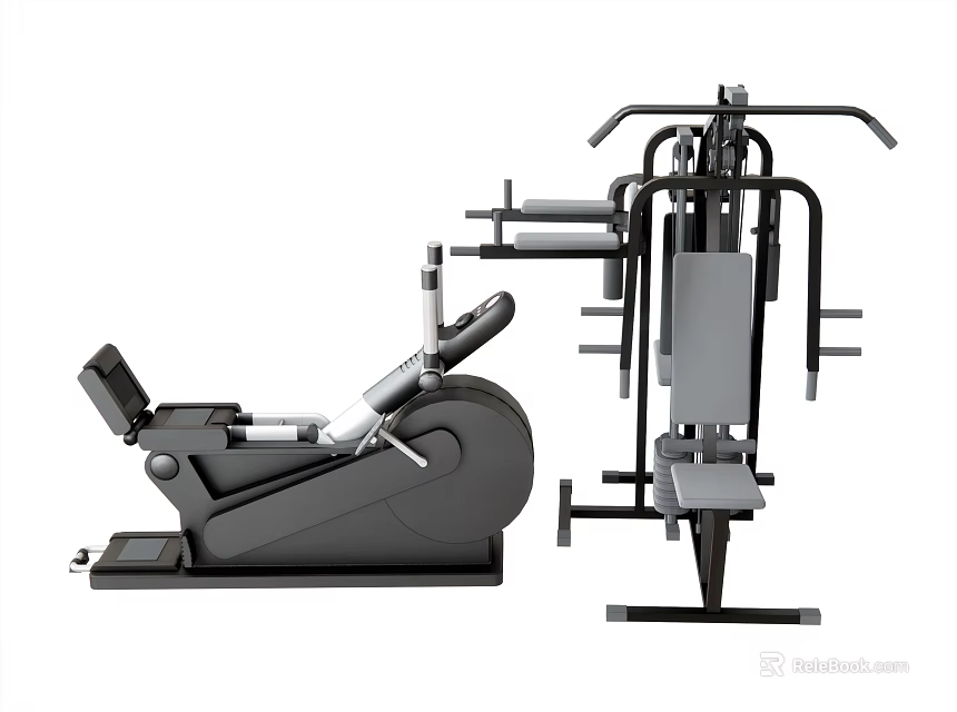 Professional Sports Equipment Featuring Leg Press Machine And Multi Functional Training Station For Gym Workouts 3d model 