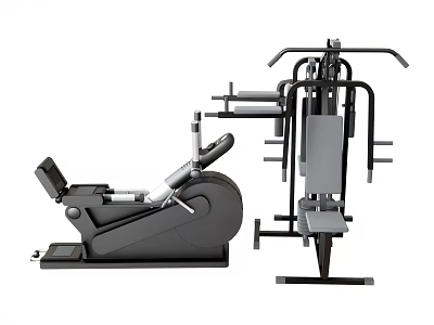 Professional Sports Equipment Featuring Leg Press Machine And Multi Functional Training Station For Gym Workouts 3d model