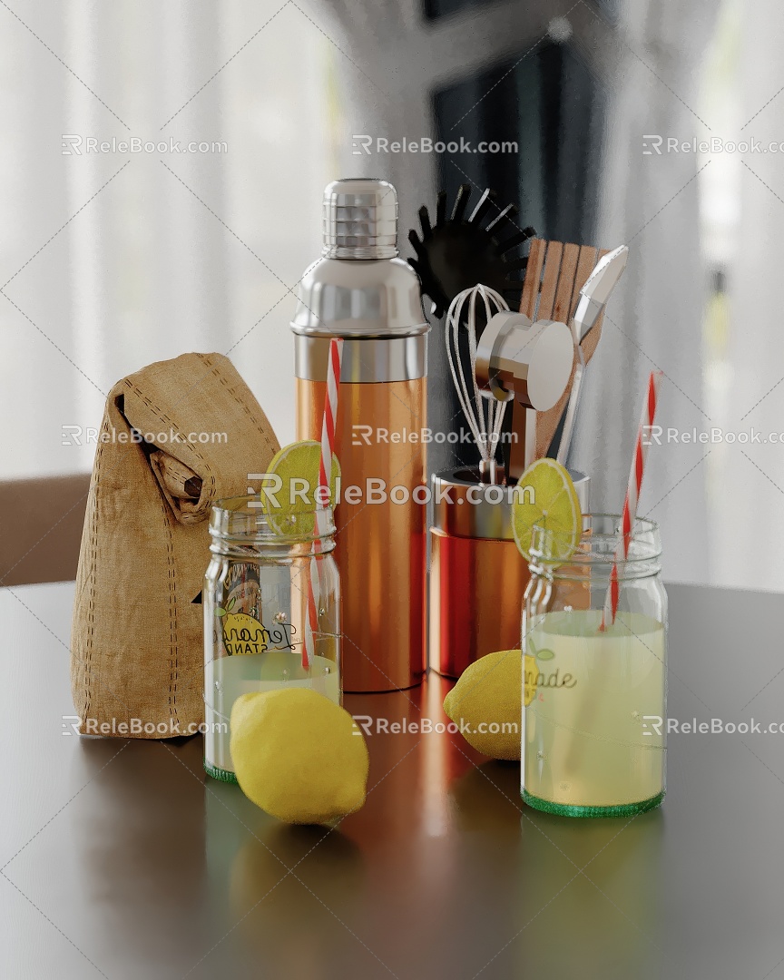 Modern Ornaments Combination Desktop Ornaments Bottle Kitchen Ornaments 3d model