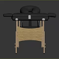 Medical Equipment Foldable Examination Table with Black Padding Headrest and Wooden Frame