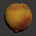 Fresh Ripe Yellow And Red Peach On Dark Background With Juicy Texture