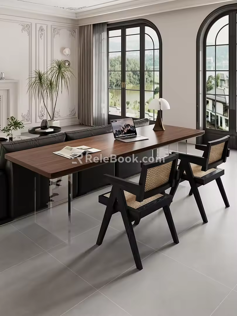 Modern Desk Computer Desk Large Board Table Horizontal Hall Table 3d model