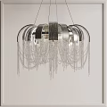 Modern Crystal Chandelier With Silver Metal Frame And Hanging Crystal Chains 3d model