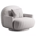 Modern Beige Single Sofa With Soft Fabric Dark Armrests And Geometric Pattern Pillow