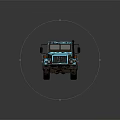 Blue Small Truck With Open Flatbed And Single Cab Design