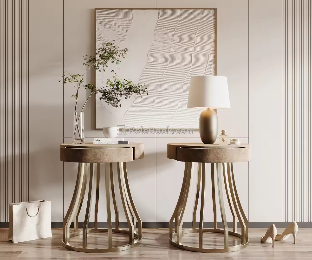 Modern bedside table 3d model