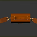 Stylish Orange Leather Handbag With Gold Lock Clasp Top Handle And Removable Strap