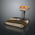 Orange White Tracked Robot With Mechanical Structure And Camera Sensor 3d model