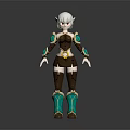 Fantasy Game Character Featuring White Hair Elf Ears Brown Green Outfit And Green Boots
