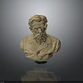 Ornamental Male Bust Statue Furniture With Bearded Face Coat Design And Base
