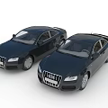 Two Black Audi Cars With Modern Design And Front Grille Details