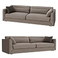 Modern Grey Two Seater Sofa With Accent Pillows And Sleek Design 3d model