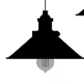 Two Minimalist Pendant Lights With Black Silhouette And Hanging Bulb Design