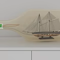 Decorative Ornament Set With Model Ship Inside Glass Bottle For Home Decor