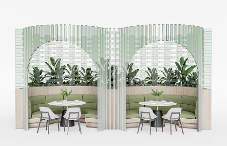 Modern Catering Card Seat Sofa Round Card Seat Sofa 3d model