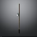 Simple Street Light Structure With Wooden Pole And Green Lamp Shade