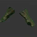 Ancient Metal Bracers Pair With Ornate Design Shiny Surface And Dark Background