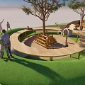 Modern Tree Pool Children's Activity Area Micro-topography 3d model