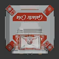 Retro Style Commercial Vending Machine With Red Silver Exterior And Glass Doors