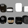 Various Style Kitchen Appliances Including Black White Silver Rice Cookers And Pressure Cookers