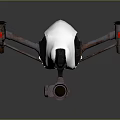 Professional Quadcopter Drone With Four Propellers White Body Dark Components And Mounted Camera