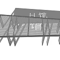 Outdoor Pergola Structure With Columns And Lattice Roof Design For Garden