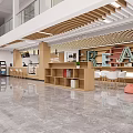 Modern College Student Service Center Hall With Reception Counter And Windows