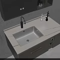 Minimalist Wall Mounted Bathroom Vanity With Mirror Cabinet Countertop Gray Wall Green Plant Hanging Lights