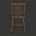 Wooden Leisure Chair with Simple Backrest and Solid Seat in Rustic Style for Comfortable Seating