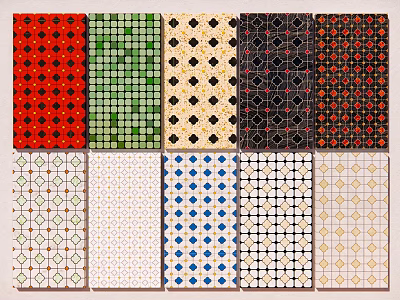 Various Patterned Wall Tiles Featuring Different Colors And Designs For Interior Walls 3d model