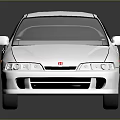 White Sports Car With Rear Spoiler Silver Wheels And Streamlined Design
