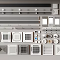 Various Modern Air Conditioner Vents With Different Grille Designs And Styles For Home Interior