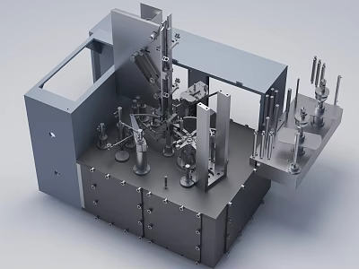 Industrial Equipment With Metal Frame And Precision Mechanical Components 3d model