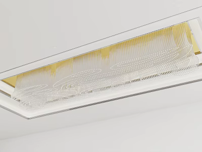 Modern Chandelier With Gold Accents And White Beaded Fringe Ceiling Mounted Design 3d model